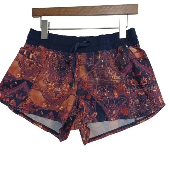 Calia by Carrie Underwood Shorts Pull On Tie Waist Blue Multi Womens Small - Picture 12 of 12